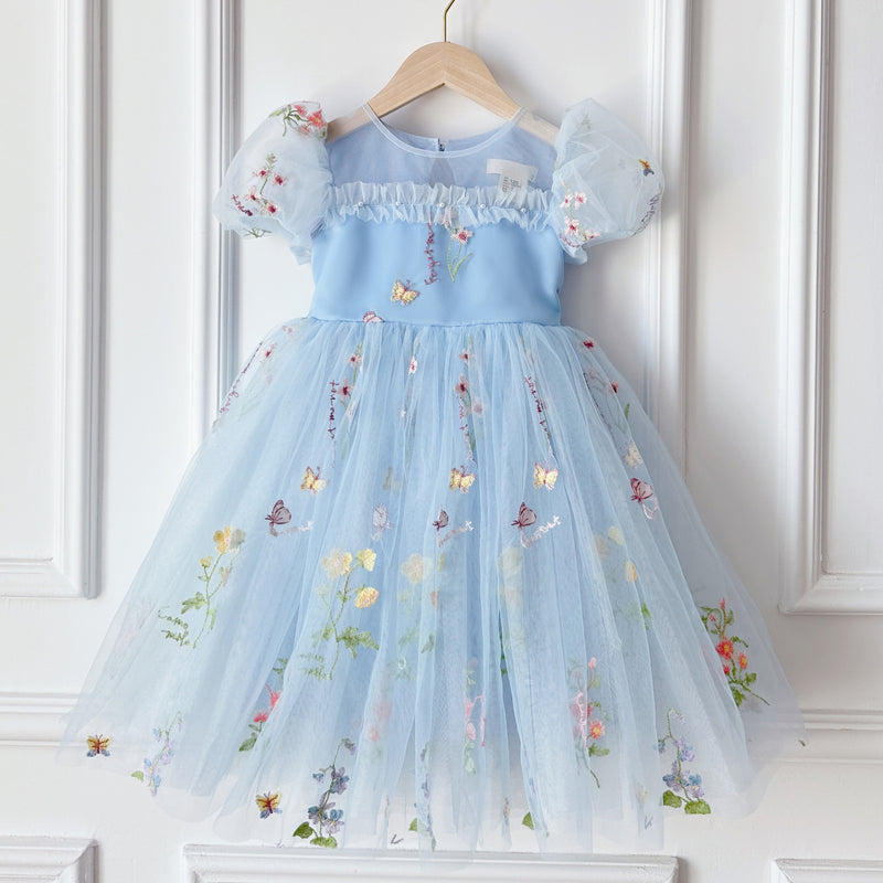 Girls Birthday Dress Girls Cute Embroidered Princess Dress