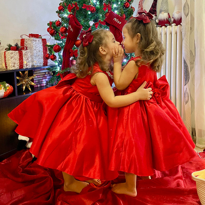 Girl Christmas Dress Baby Girl Easter Dress Princess Dress Bow-knot Puffy Dress Birthday Party Dress