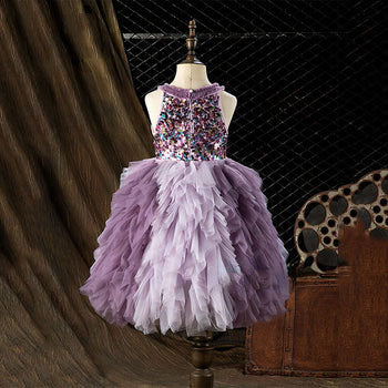 High-end Tulle Purple Sequined Princess Dress