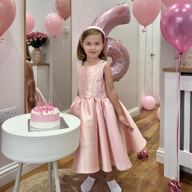 christening dress pink Girls Christening Dresses Pink Girls Beauty Pageant Dress Children Birthday Dress