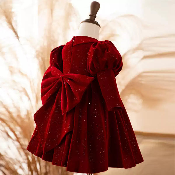 Baby Girl Red Cake Birthday Princess Dress