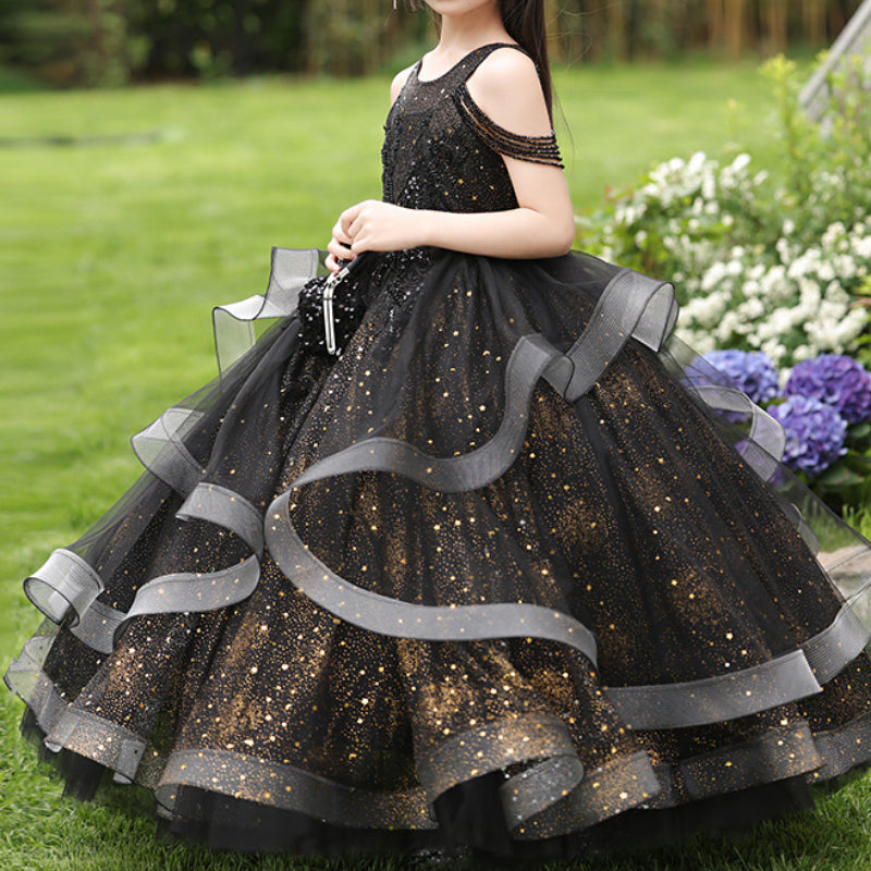 Elegant Girls Prom Dress Girls Birthday Black Princess Dress Elegant Girls Prom Dress Girls Birthday Black Princess Dress