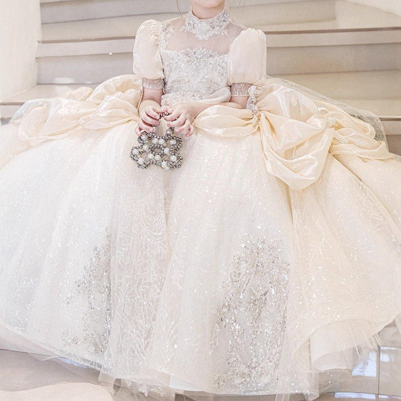 girls wedding dresses Flower girl dress ivory flower girl dress Princess flower tulle girl dress Clothes kids Tutu flower for Glitter skirt perfect look GZCYL Flower Girls Dresses for