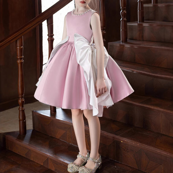 Girls Birthday Princess Dress Children Satin Party Dress