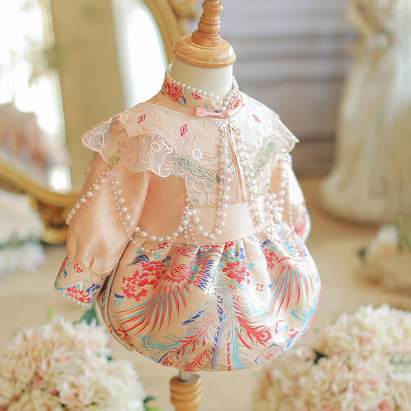 baptism dresses for newborns Elegant Baby Girls Christening Dresses Baby Baptism Romper, Pink / 3-6 Months (70cm)