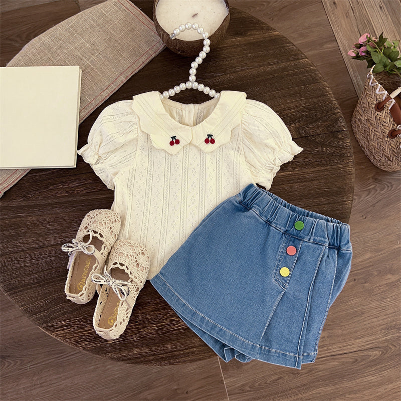 Girls Summer Baby Girls T-shirt Shorts Two-piece Set
