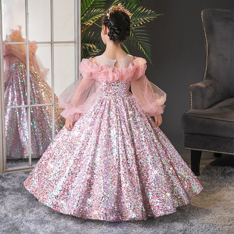 pink dress christmas Girls' Twirl 100% Polyester Stretch Pink Christmas Decor | Keiko