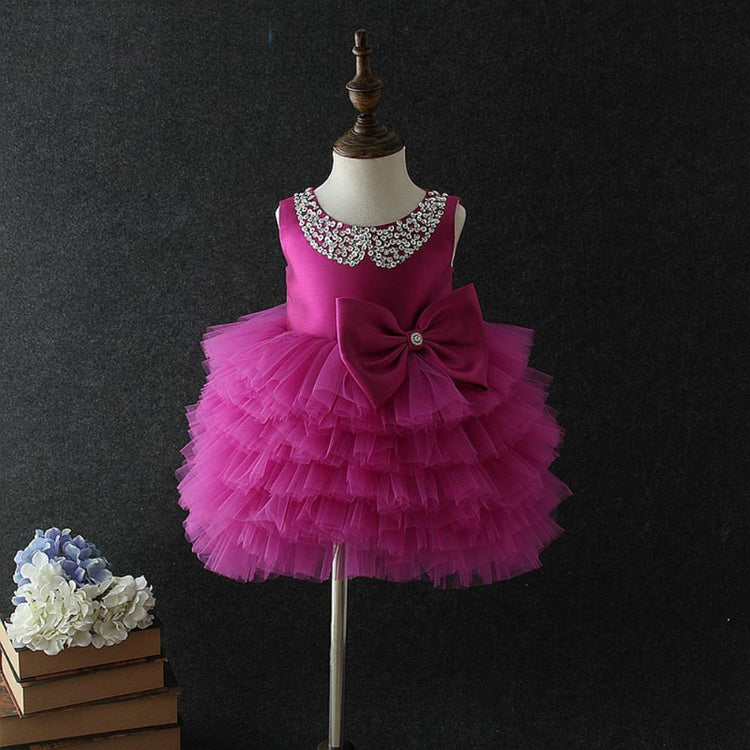 Baby Girl Pageant cupcake dress bow-knot princess dress