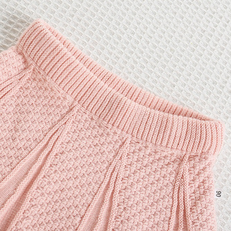 Girls' Cute Cartoon Knitted Cardigan Short Skirt Two-Piece Set