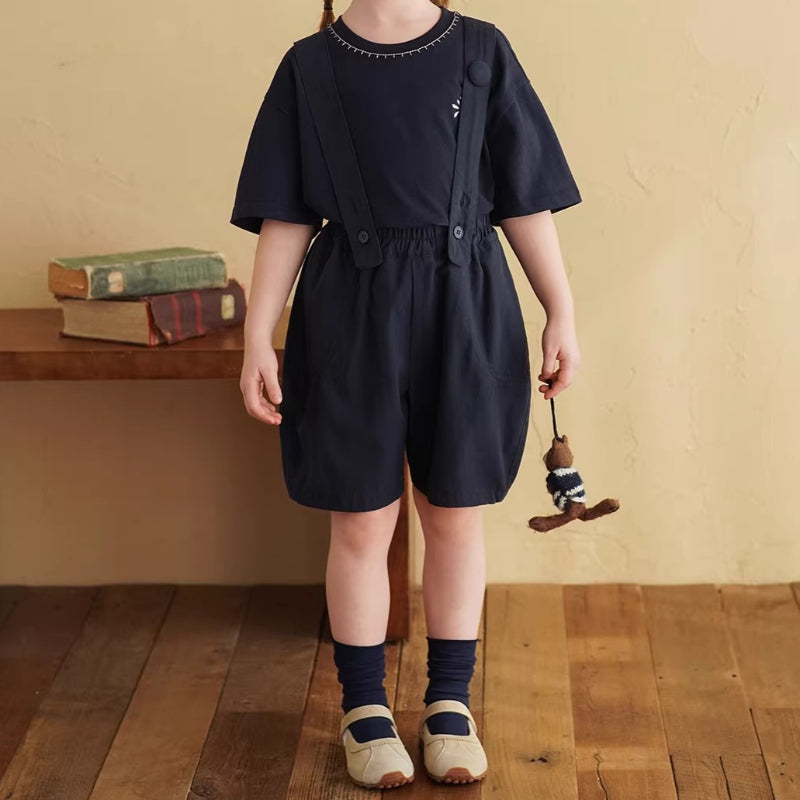 cute dress overalls Girls School Outfit Girls Summer Casual 90 31.50 MALM chest of 6 Color:Jakaranda pink Quince dress
