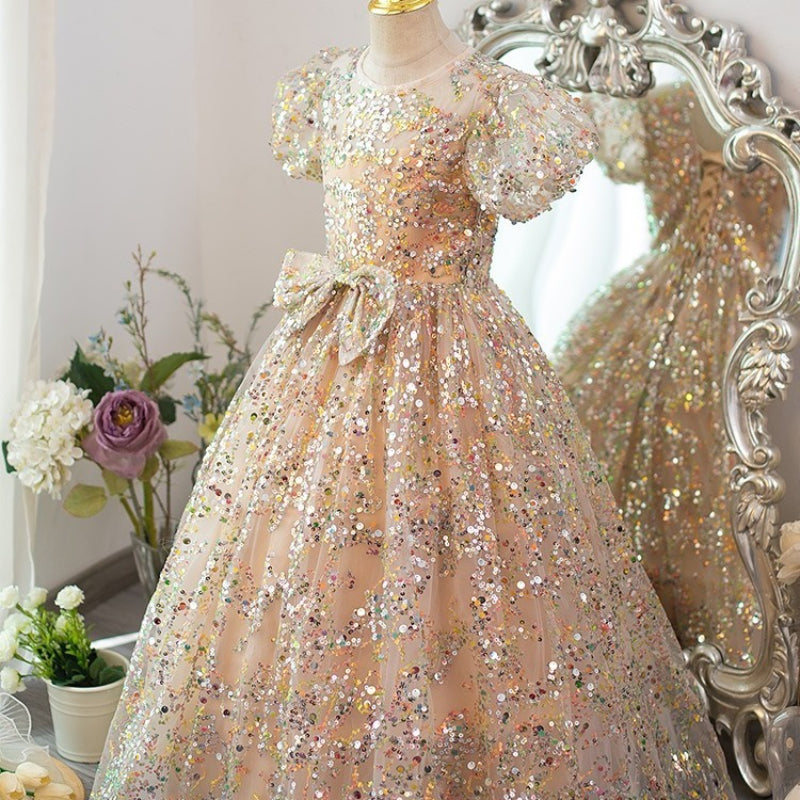 Girls Christmas Princess Dress Flower Girl Sequin Dress Girls Birthday Dress