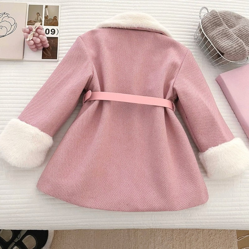Girls' Winter Waist-cinching Warm Coat