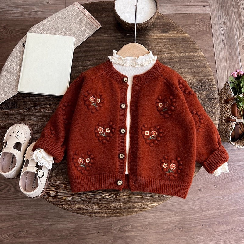 Girls' New Autumn Sweater Bottoming Shirt Pants Three-piece Set
