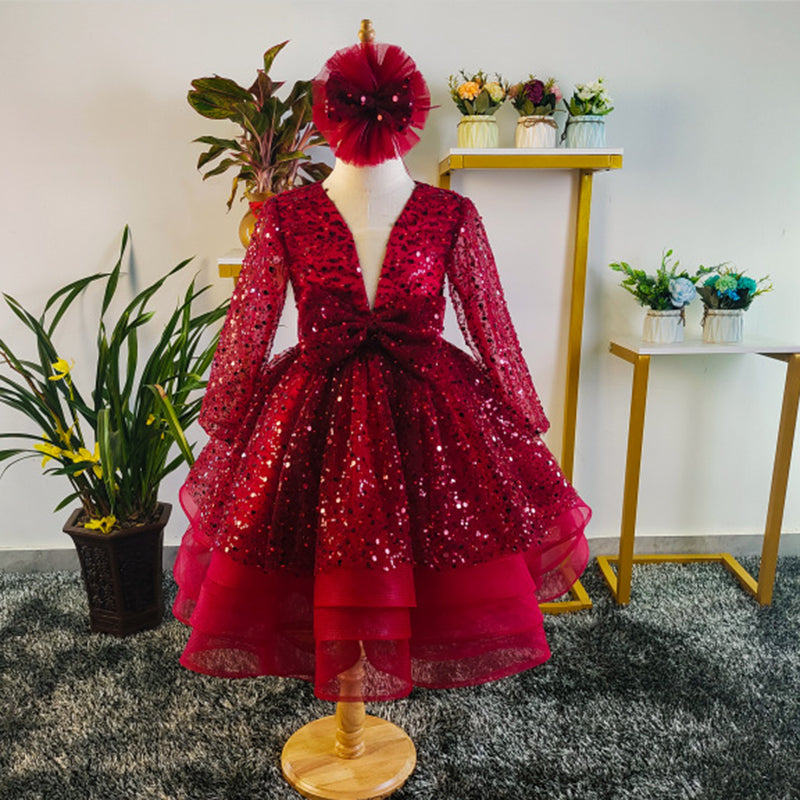 Cute Baby Girl Sequin Dress Toddler Birthday Beauty Pageant Princess Dress, Red / 1-2 Years (90cm) Cute Baby Girl Sequin Dress Toddler Birthday Beauty Pageant Princess Dress, Red / 1-2 Years (90cm)