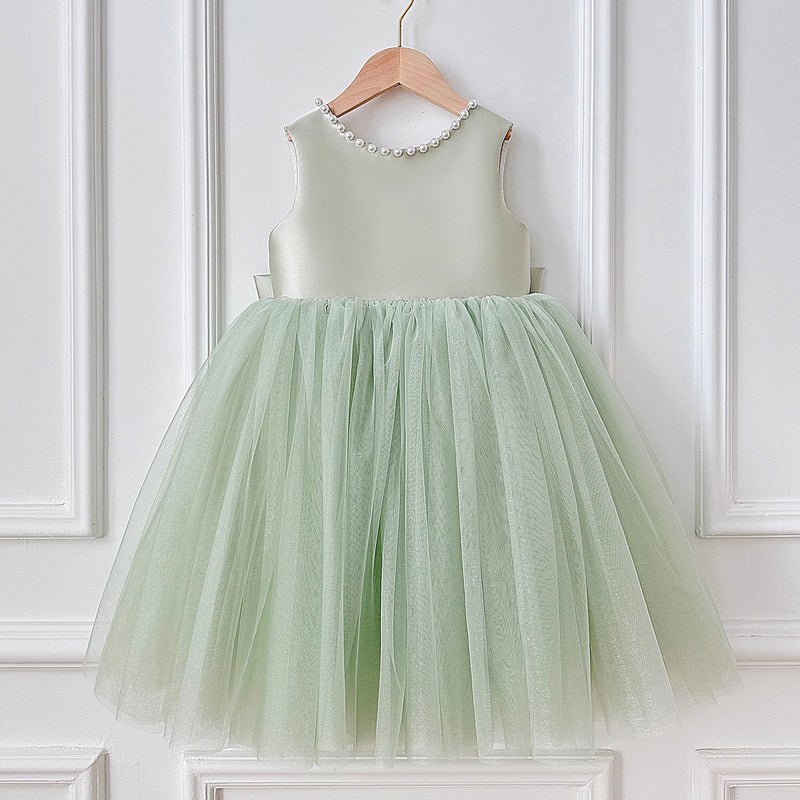 Girls Birthday Puff Dress Flower Girl Wedding Princess Dress
