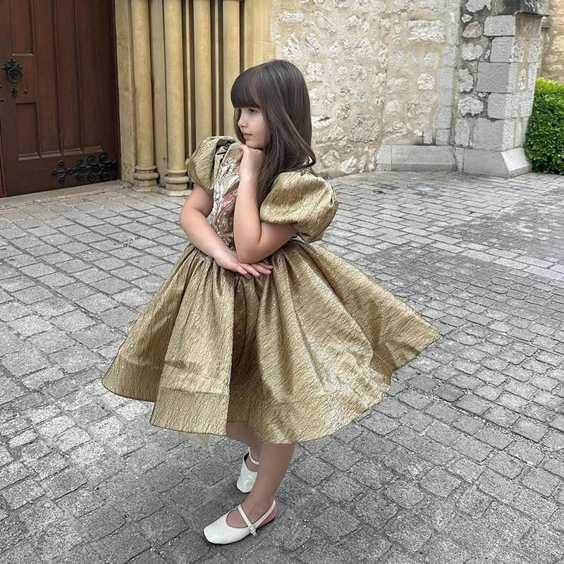 Cute Baby Girl Sequins Embroidery Dress Toddler Beauty Pageant Birthday Princess Dress