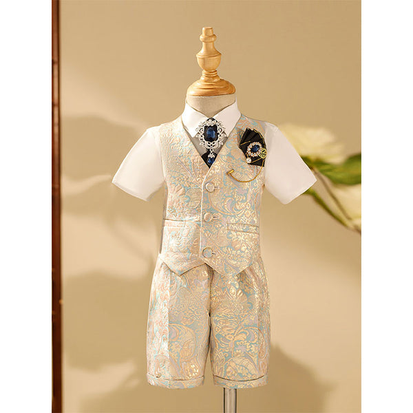 BOY SUMMER SHOW BABY'S FORMAL BRITISH  SUIT SET