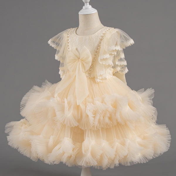 Baby Girl Pageant Princess Dresses Infant Summer Puffy Birthday Party Dresses