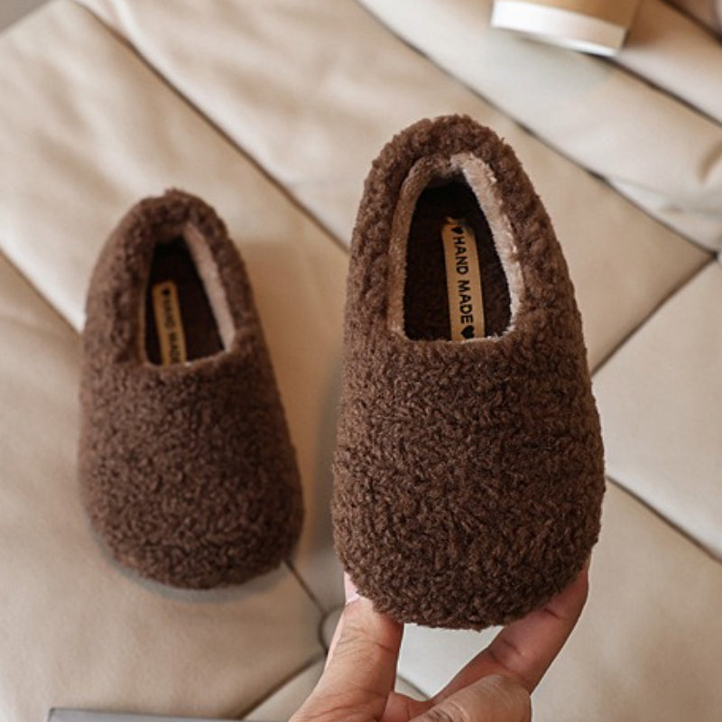 Girls' Winter Fleece-lined Lamb Wool Cotton Shoes
