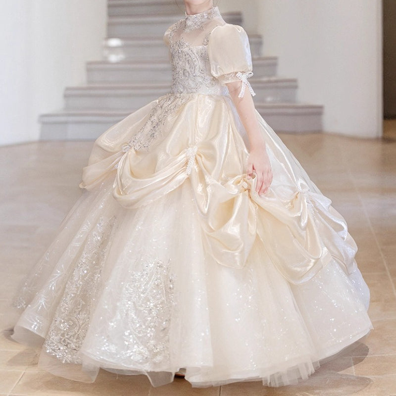 childrens prom dresses Trendy Royal Blue Tulle Princess Kids Ball Prom Gown GCHK212