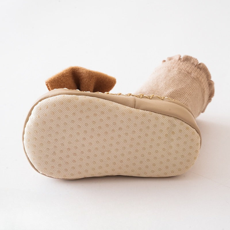 Baby Non-slip Mid-calf Bow Princess Shoes