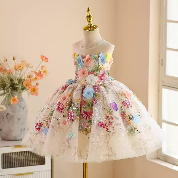 Children's Cute Birthday Dress Flower Girl Puff Wedding Dress
