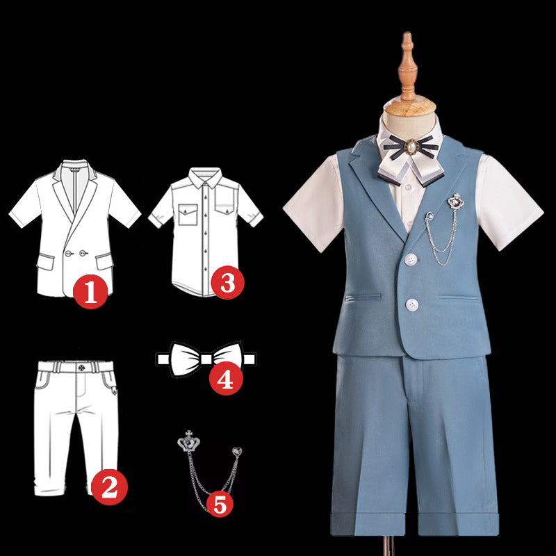 Boys Stage Performance Costume Birthday Vest Suit