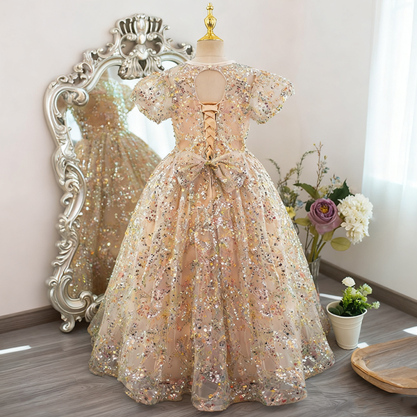 Girls Christmas Princess Dress Flower Girl Sequin Dress Girls Birthday Dress