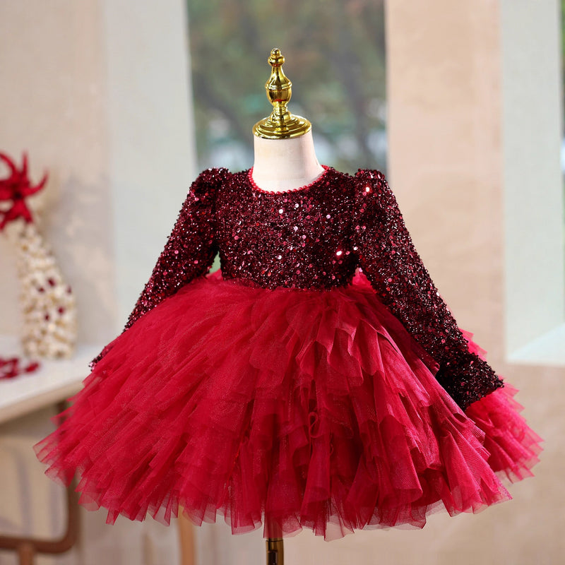 Girl Sequin Dress Girl Christmas Dress Children's Birthday Princess Dress