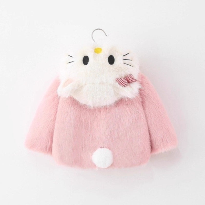 Girls' Winter Thickened Warm Hooded Cartoon Coat
