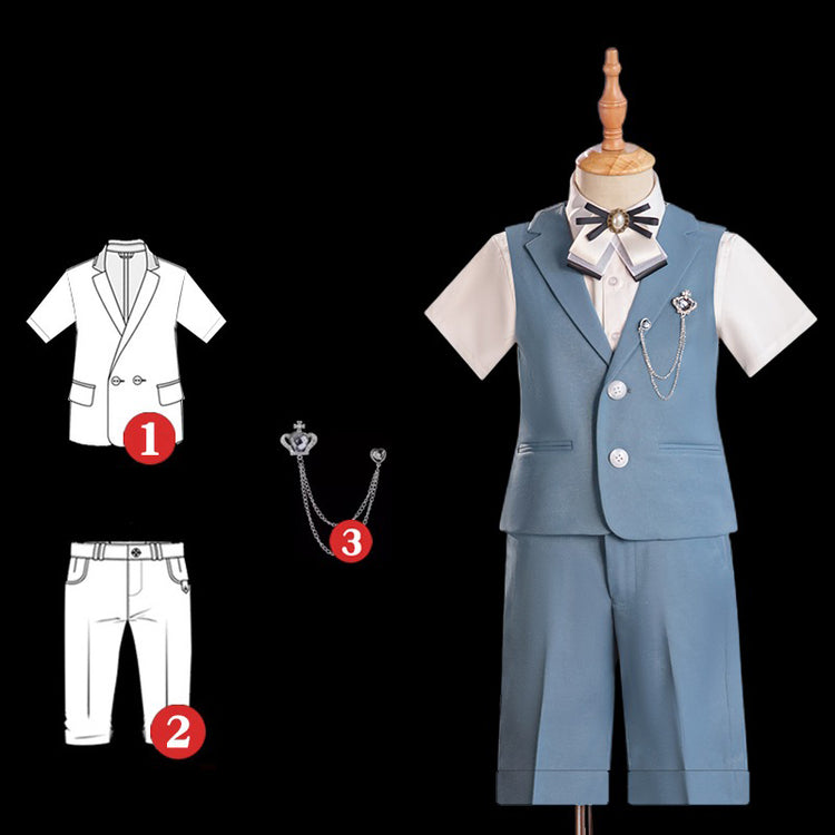 Boys Stage Performance Costume Birthday Vest Suit