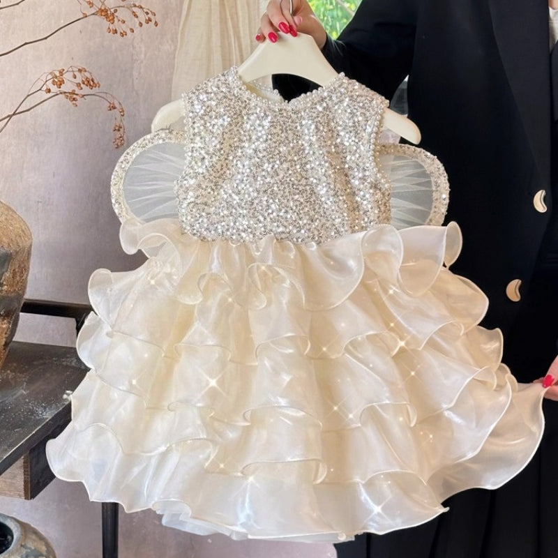 Girls Cute Birthday Dress Baby Party Princess Dress