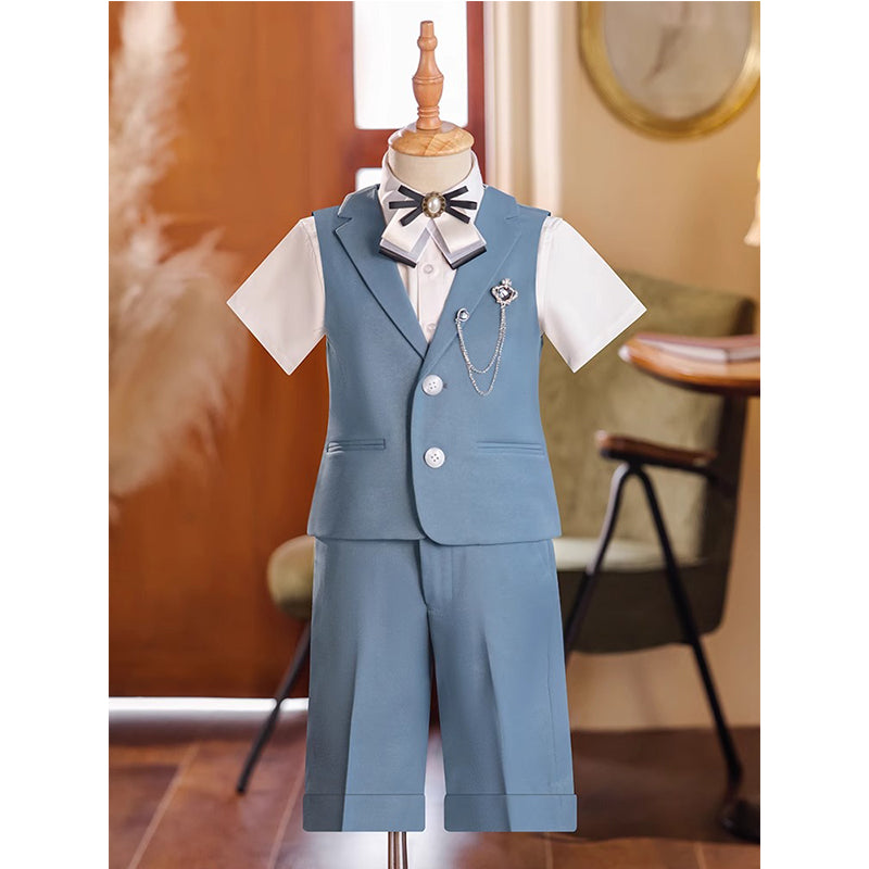 Boys Stage Performance Costume Birthday Vest Suit