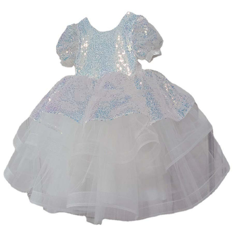 Baby Girl Sequins Mesh Shiny Fluffy Banquet Princess Dress