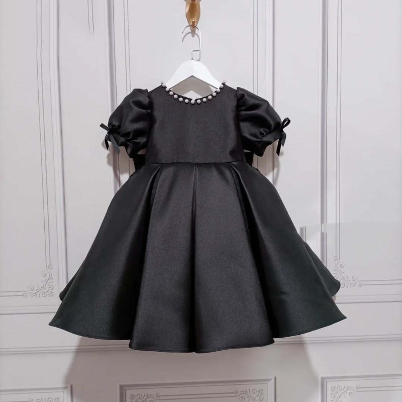 Elegant Baby Girls Black Puff Sleeve Dress Toddler Formal Dress marryshe Elegant Baby Girls Black Puff Sleeve Dress Toddler Formal Dress marryshe