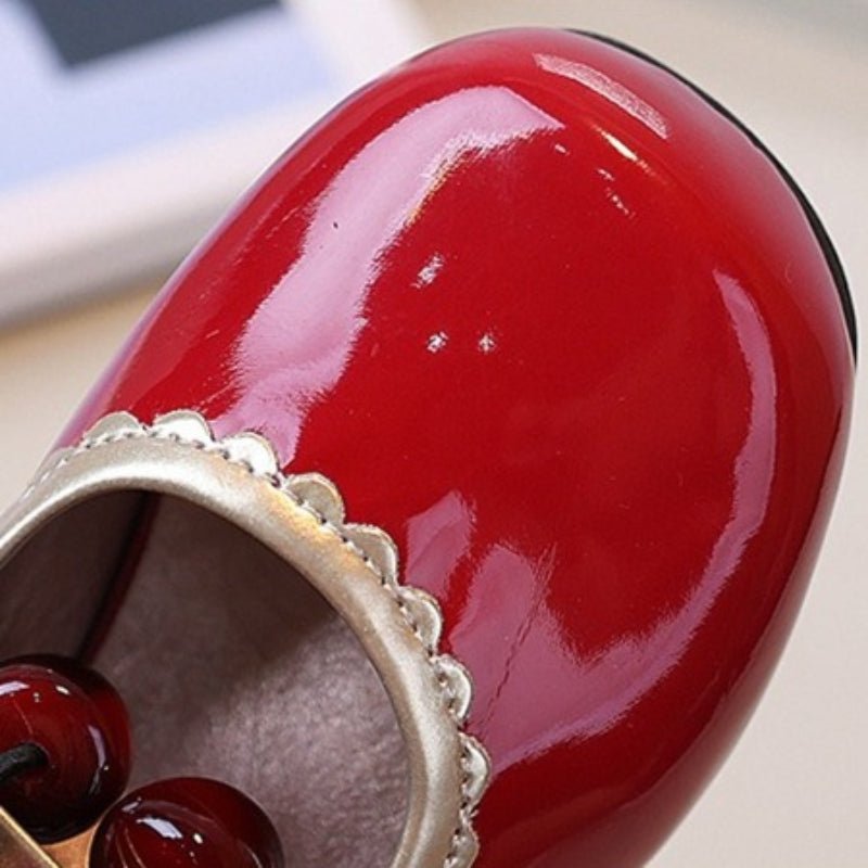 Girls' Chunky Heel Round Toe Bow Princess Shoes