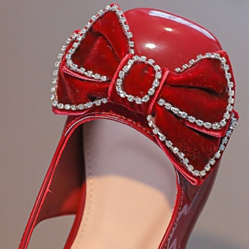 Girls' Non-slip Soft-soled Bow Princess Shoes