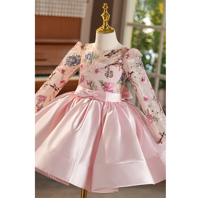 Cute Girls Communion Dress Pink Girls Birthday Princess Dress Children's Party Dress