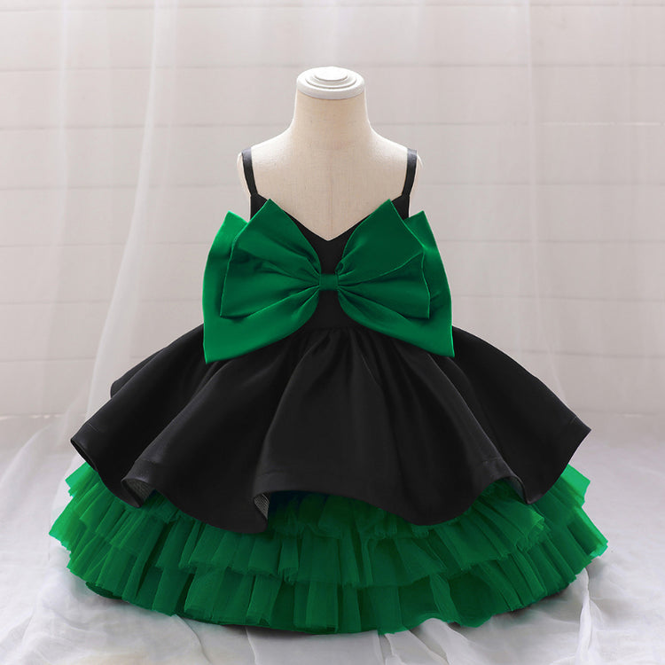 Elegant Baby Girls Sleeveless Big Bow Cake Tutu Toddler Prom Princess Dress