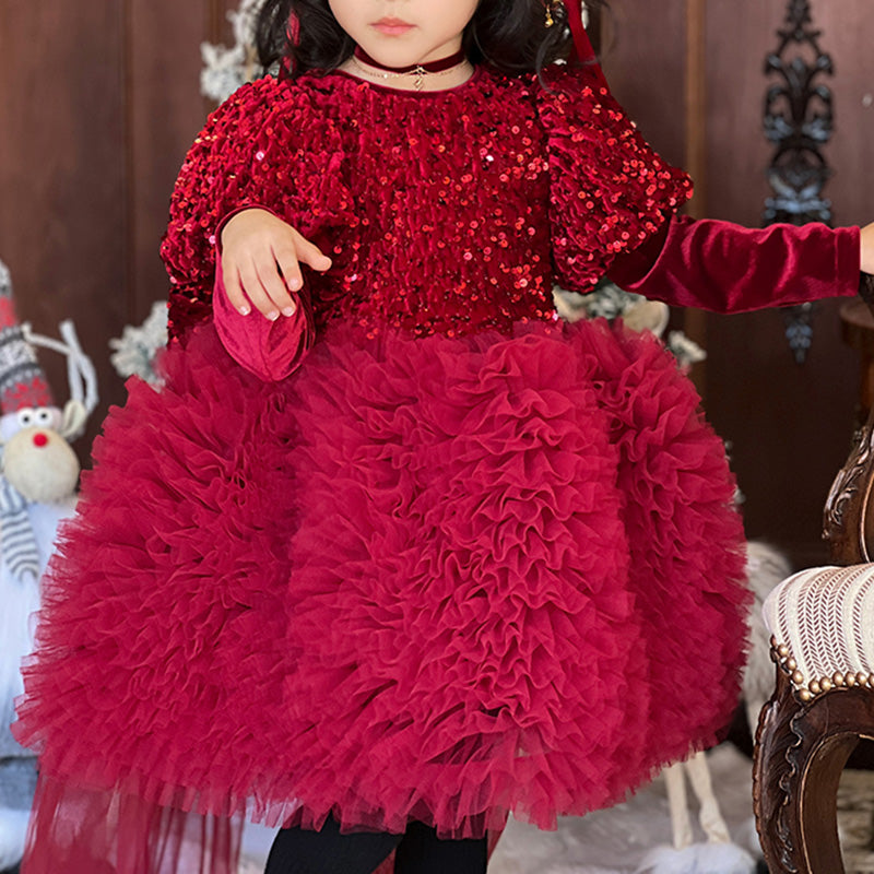 girls bow christmas dress Girls White Heirloom Christmas Dress with Red Satin Bows