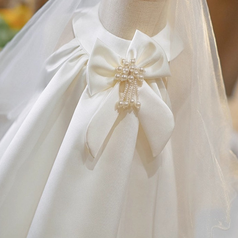 White Baby Girl Communion Dress Flower Girl Wedding Dress Girl Birthday Princess Dress