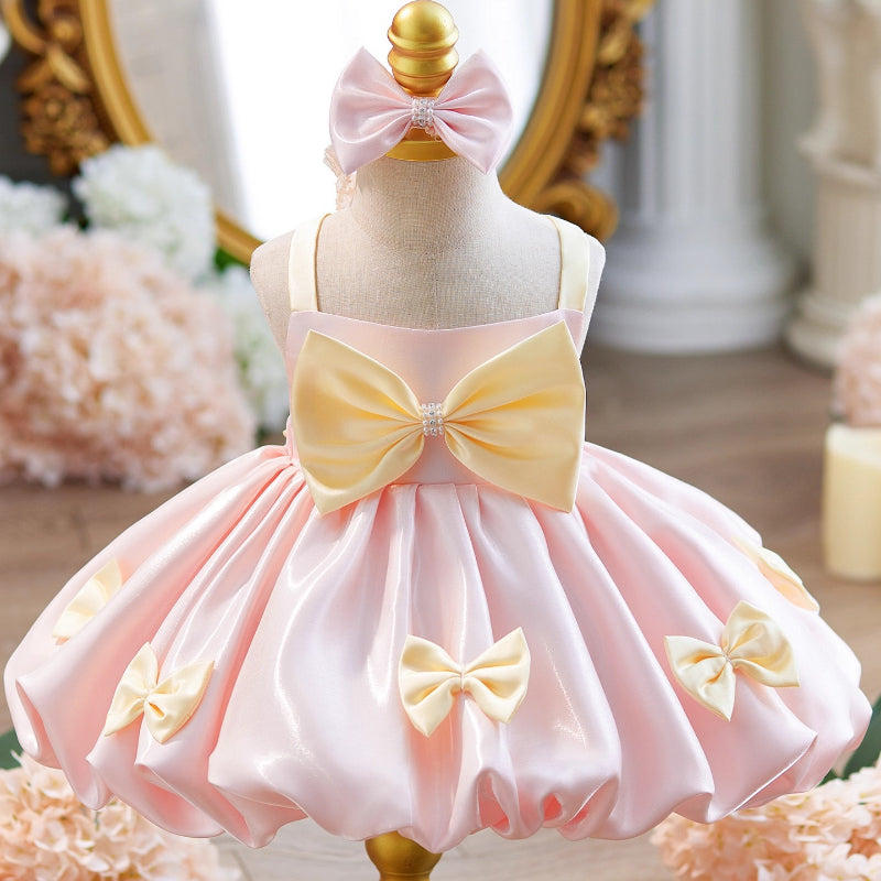 Girls Cute Birthday Dress Baby Pink Dress Girls Party Princess Dress