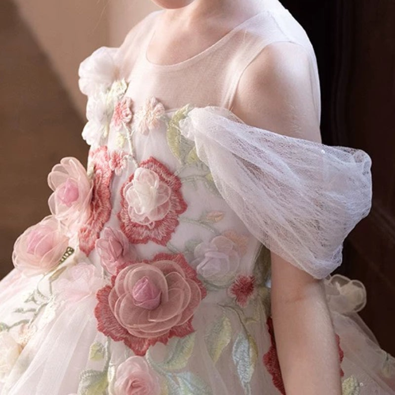 Girls Birthday Elegant Princess Dress Flower Girl Wedding Dress