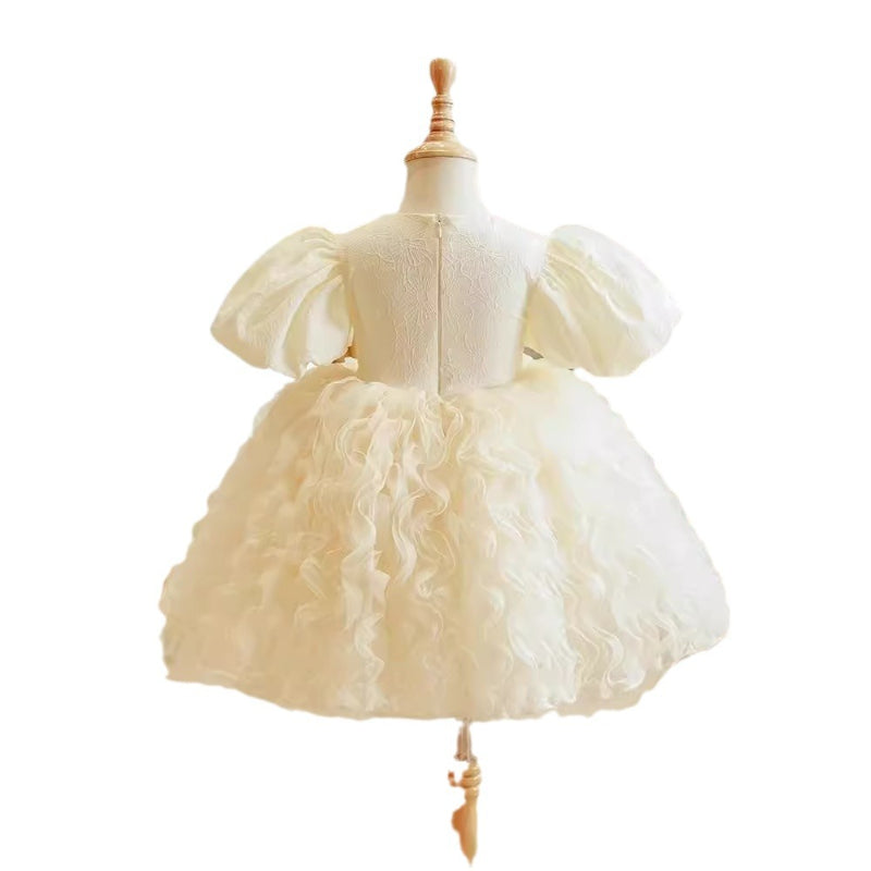 Elegant Baby Girl Butterfly Sequin First Communion Dress oddler Mesh Princess Dress