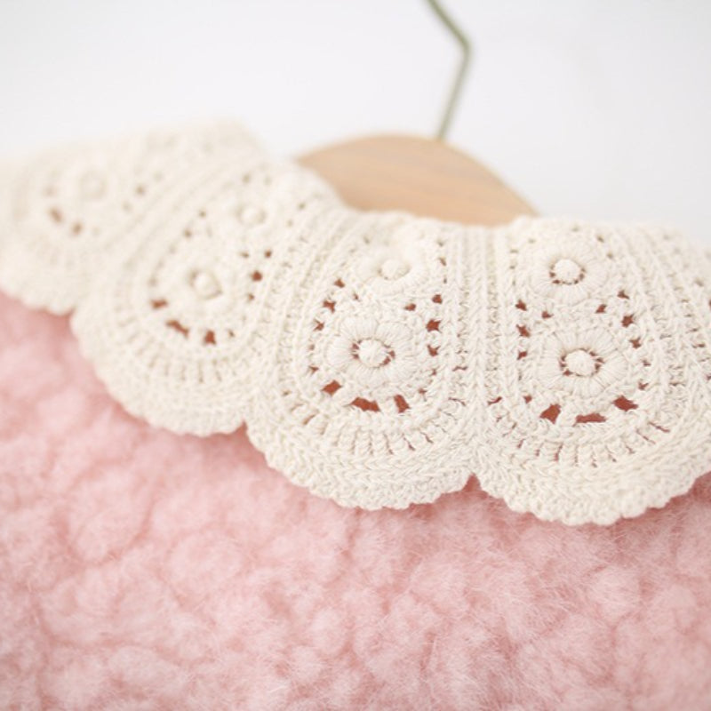 Girls' Winter Strawberry Button Lace Coat