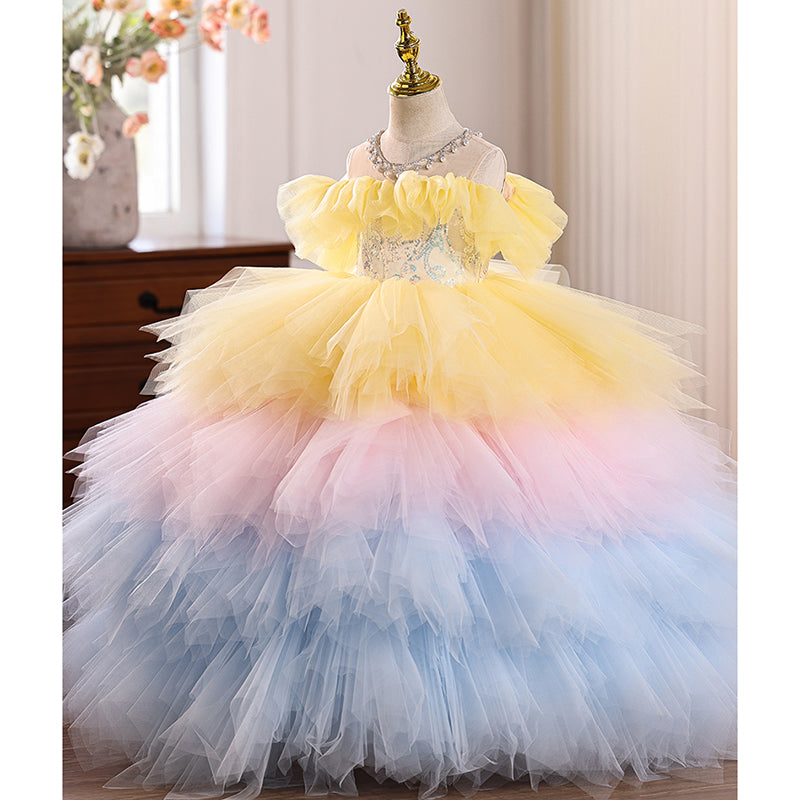 Girls Elegant Ball Gowns Girls Birthday Princess Dress Flower Girl Wedding Dress