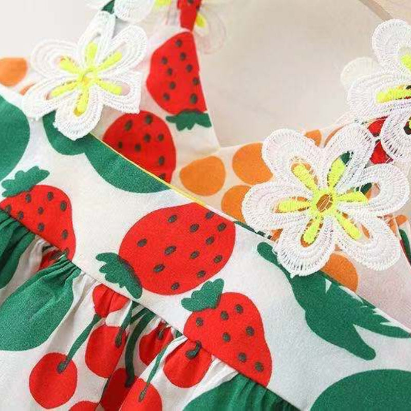 Summer New Graffiti Suspenders Girls Cute Dress