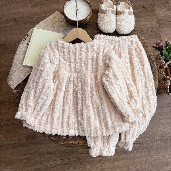 Girls' New Winter Coral Fleece Pajamas