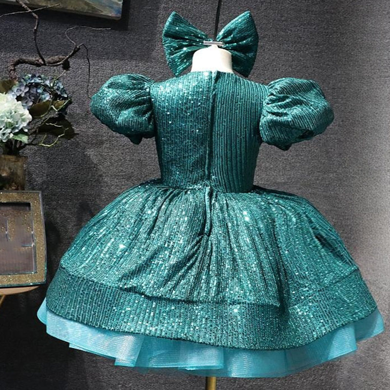 Baby Girl Prom Dress Sequins Beauty Pageant Toddler Birthday Princess Dress