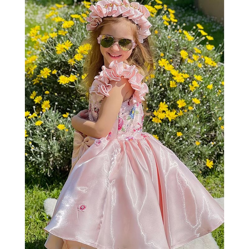Elegant Baby Girl Sequin Embroidery Dress Toddler Birthday Pageant Princess Dress